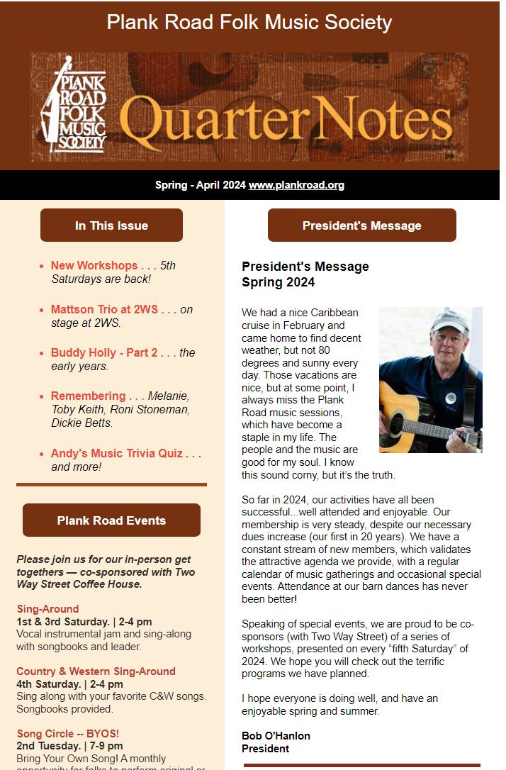 Image of first page of Quarternotes Spring 2024
